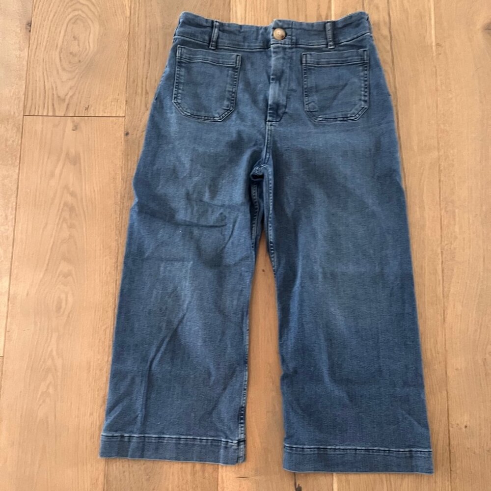 Anthropologie Colette Denim Cropped Wide-Leg Jeans by Maeve